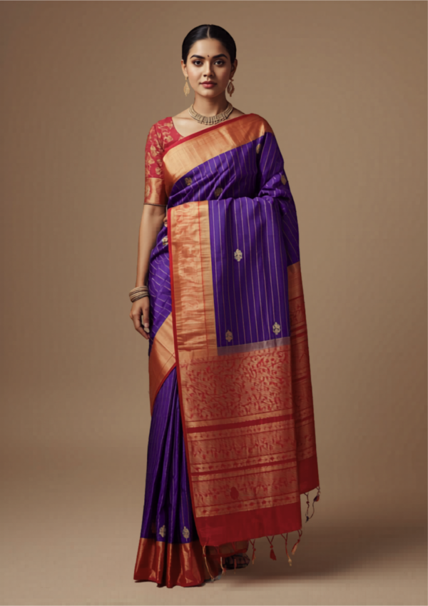 Traditional Gadwal Style Silk Saree